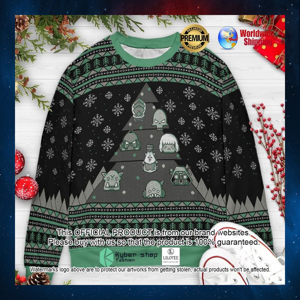 warhammer 40k christmas tree christmas sweater 1 151
