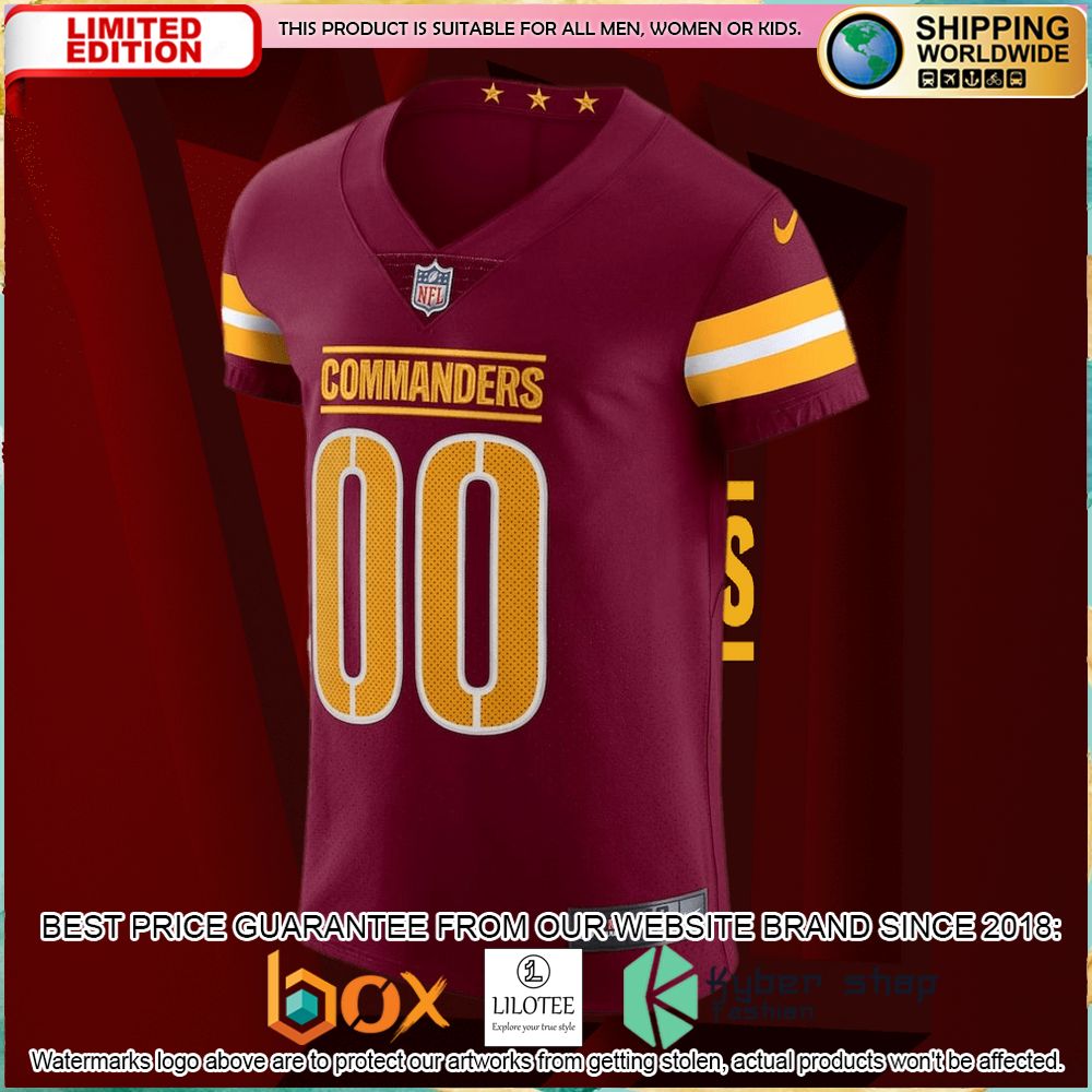 washington commanders nike vapor untouchable elite custom burgundy football jersey 2 78