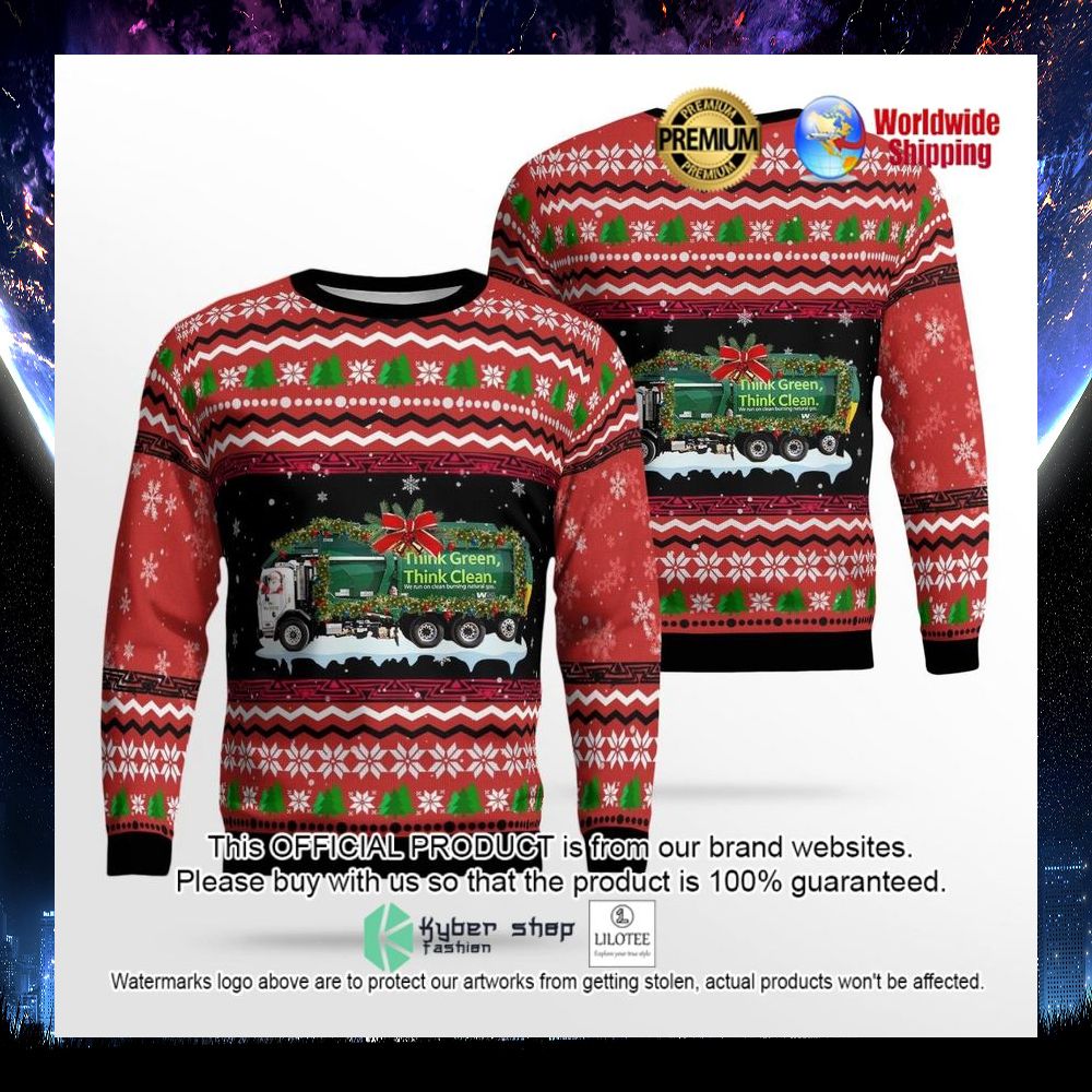 waste management think green think clean ugly sweater 1 720