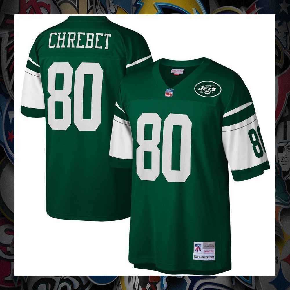 wayne chrebet new york jets mitchell ness legacy replica green football jersey 1 713