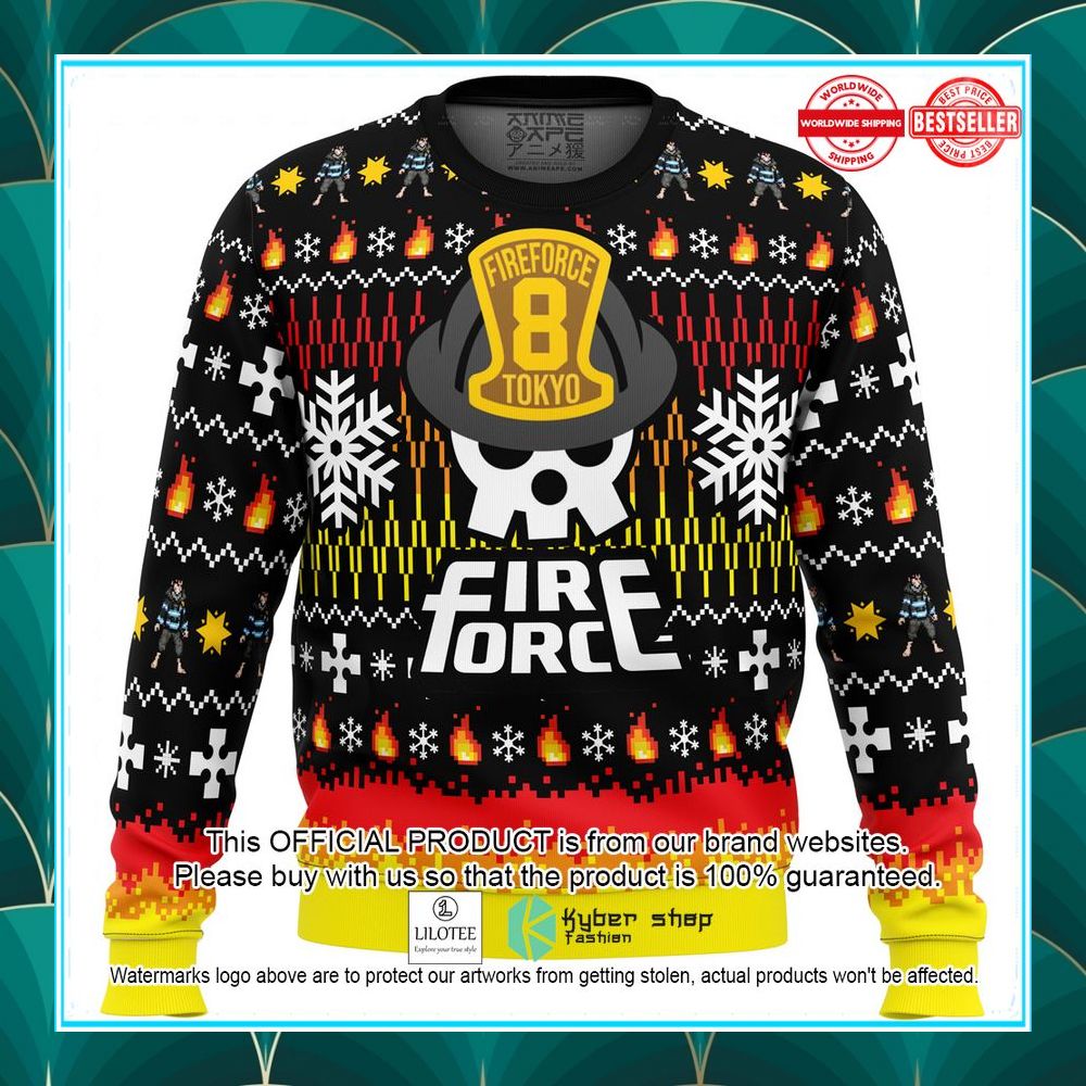 we didnt start the fire this christmas fire force ugly christmas sweater 1 572