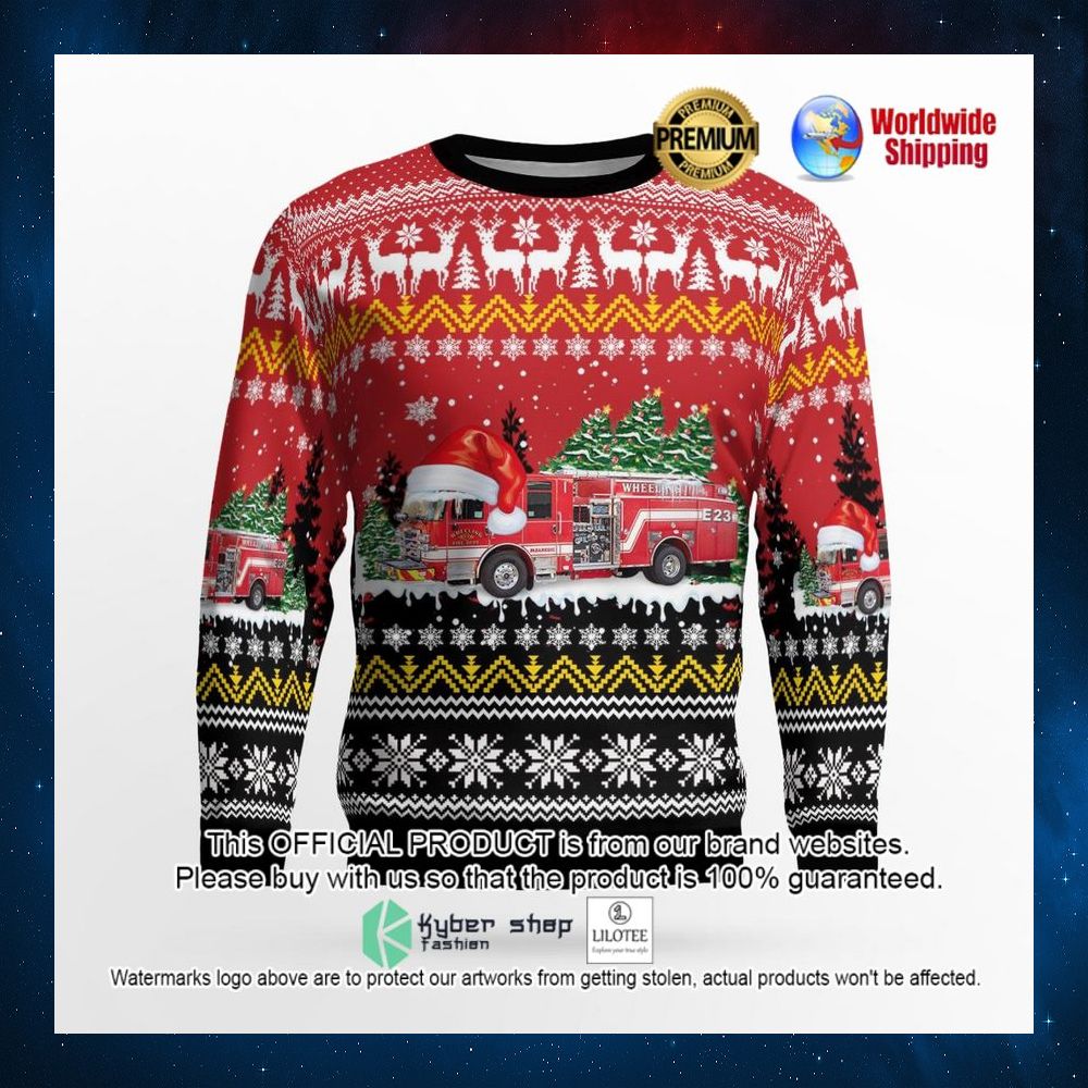 wheeling illinois wheeling fire department santa hat sweater 2 236
