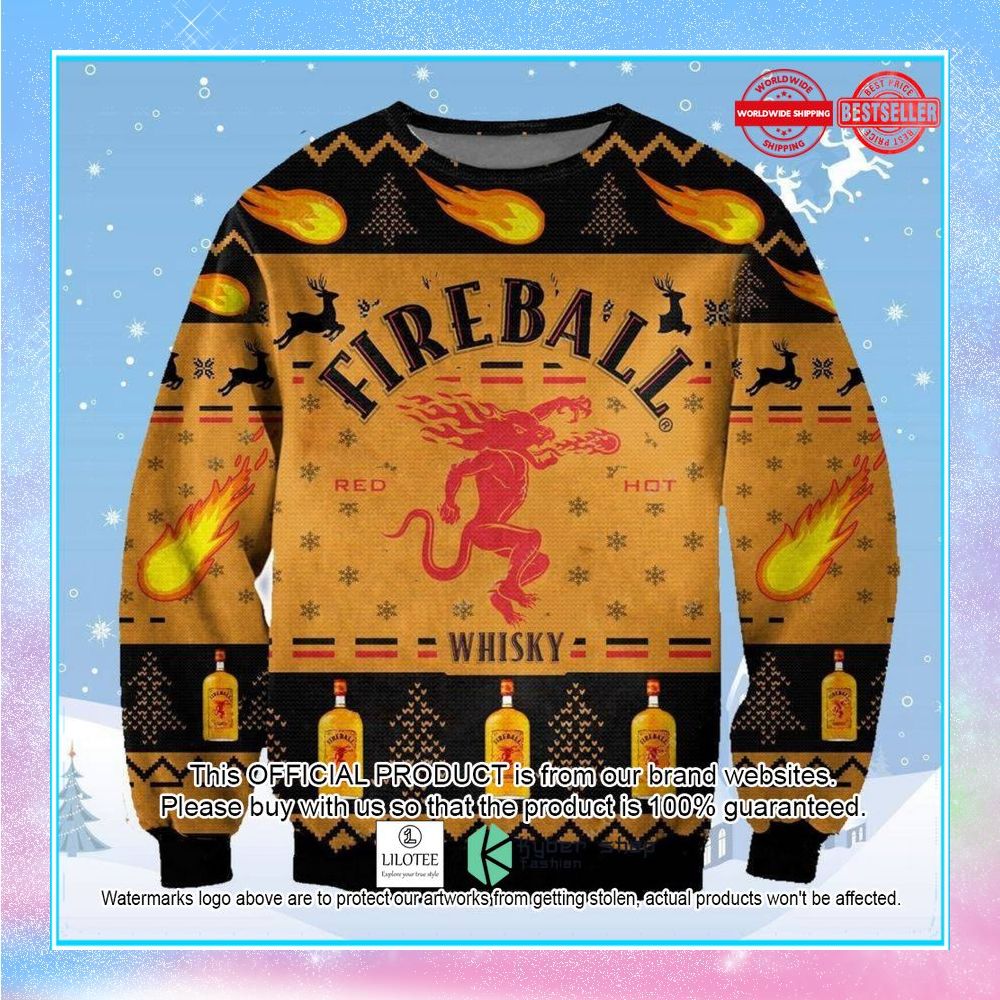 whisky fireball ugly christmas sweater 1 284