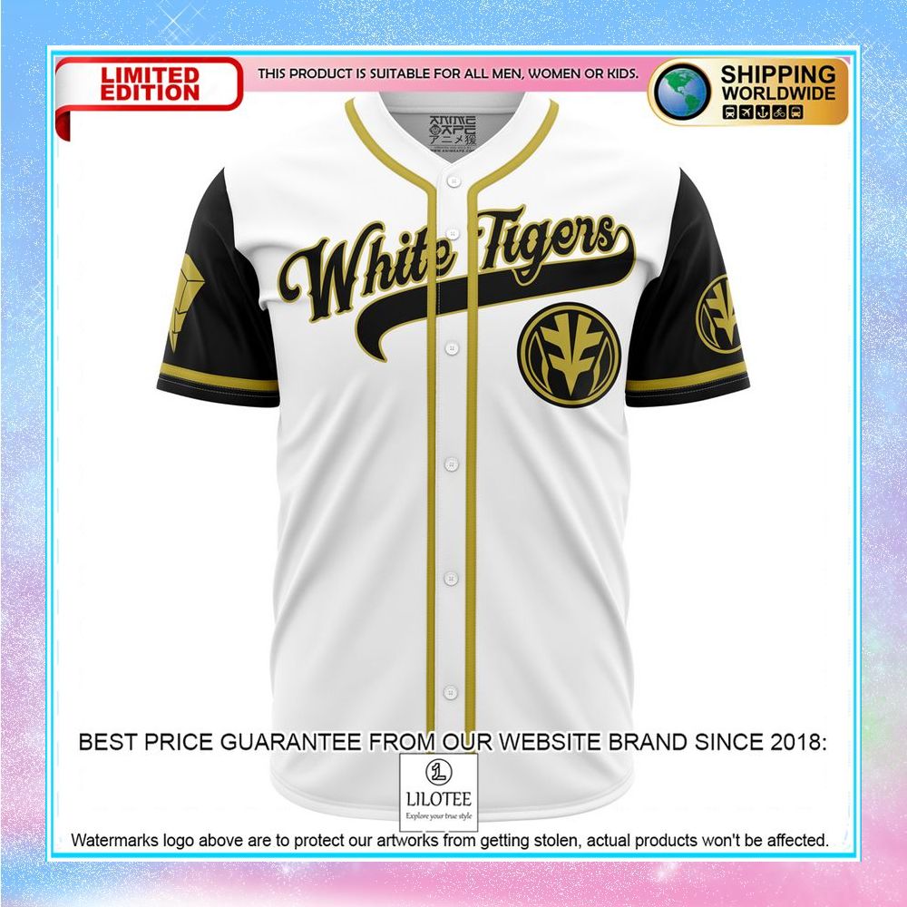 white tigers white power rangers baseball jersey 1 537