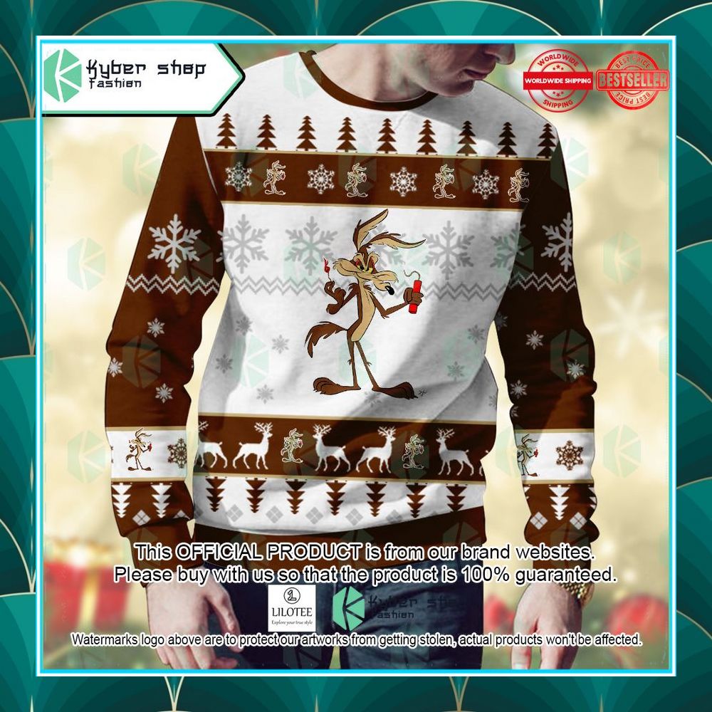 wile e coyote looney tunes christmas sweater 2 770