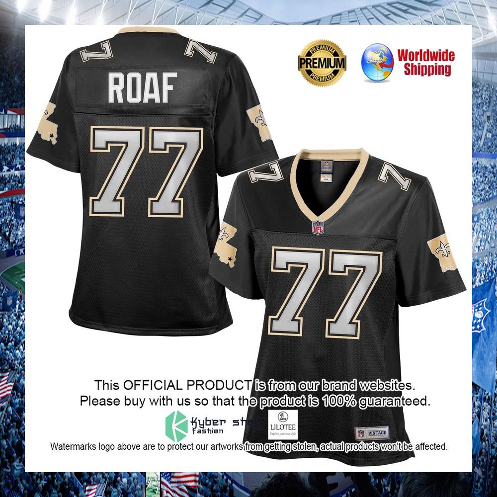 willie roaf new orleans saints womens retired black football jersey 1 420