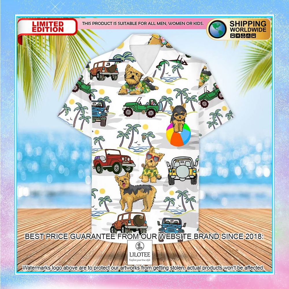 yorkshire terrier jeep beach hawaiian shirt 2 653