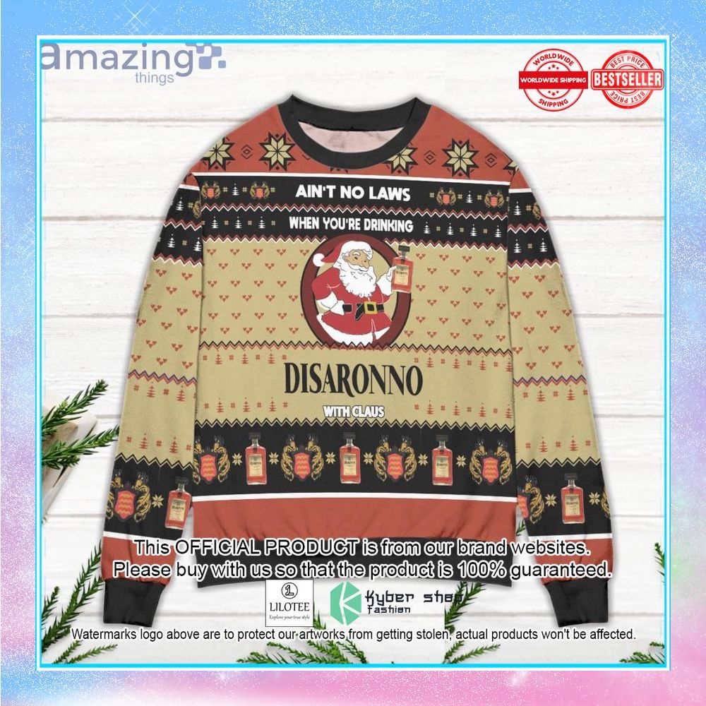 youre drinking disaronno amaretto with claus originale sweater 2 994