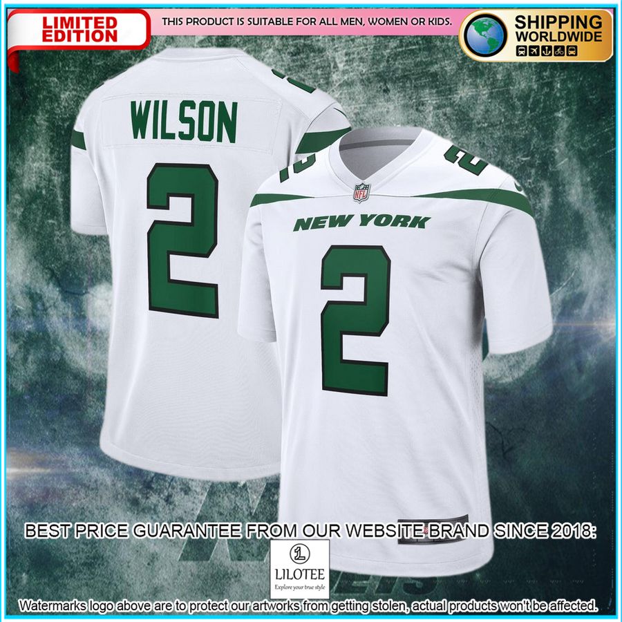 zach wilson new york jets white white football jersey 4 529