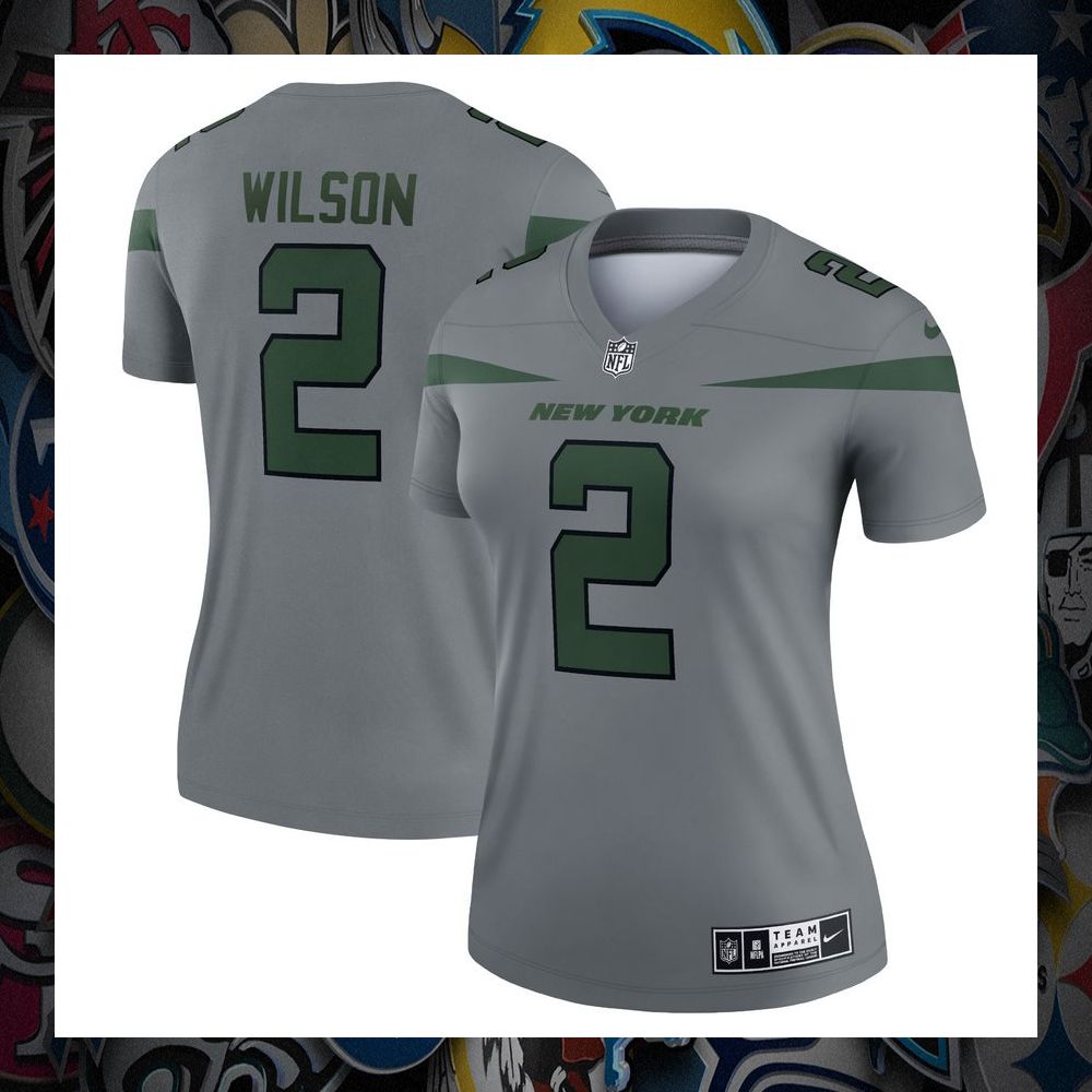 zach wilson new york jets womens inverted legend gray football jersey 1 461