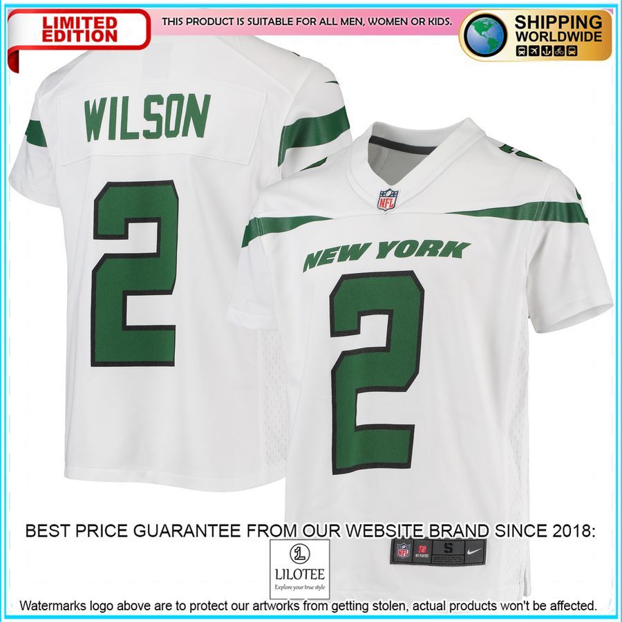 zach wilson new york jets youth white football jersey 1 833