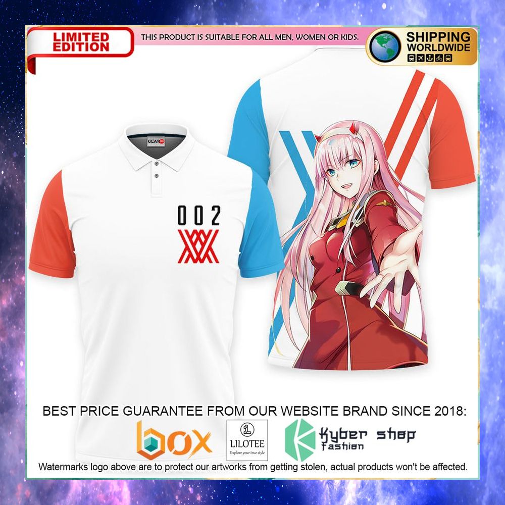 zero two code 002 darling in the franxx anime polo shirt 1 553
