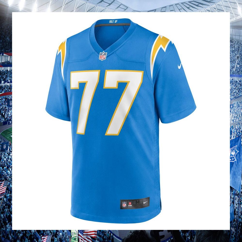 zion johnson los angeles chargers nike 2022 nfl draft first round pick powder blue football jersey 2 834