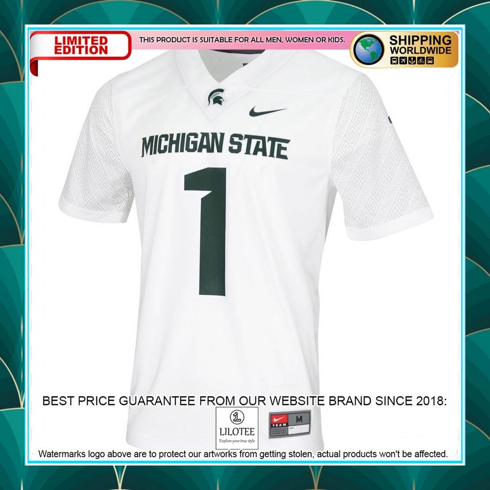 1 michigan state spartans nike white football jersey 2 759