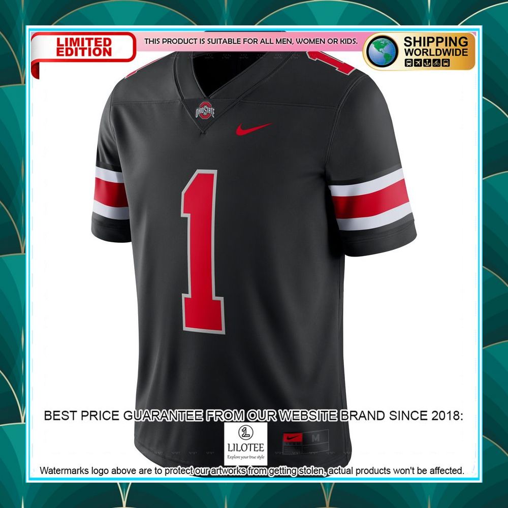 1 ohio state buckeyes nike alternate black football jersey 2 596