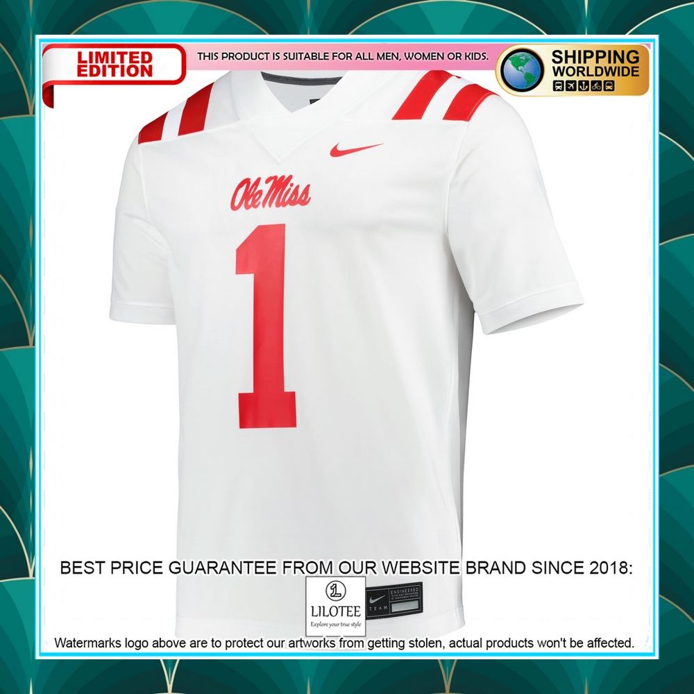 1 ole miss rebels nike white football jersey 2 383