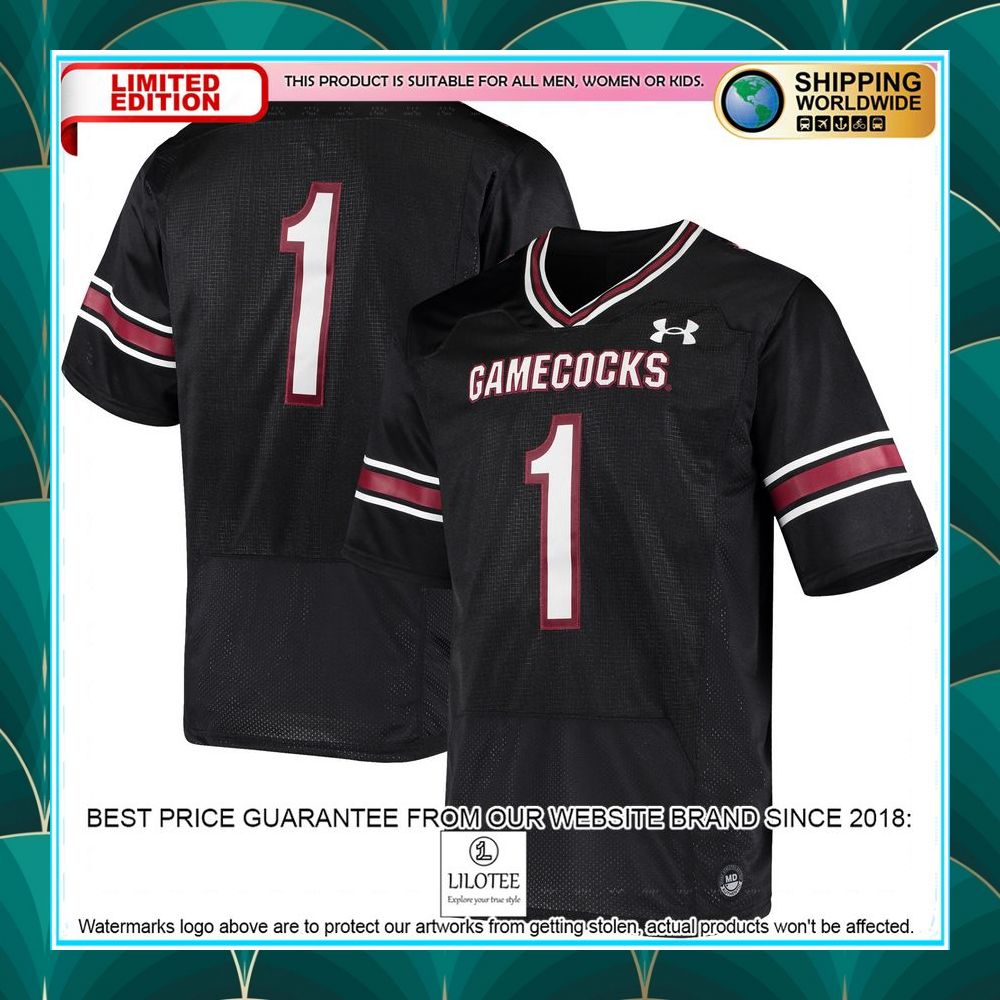 1 south carolina gamecocks under armour premiere black football jersey 1 362