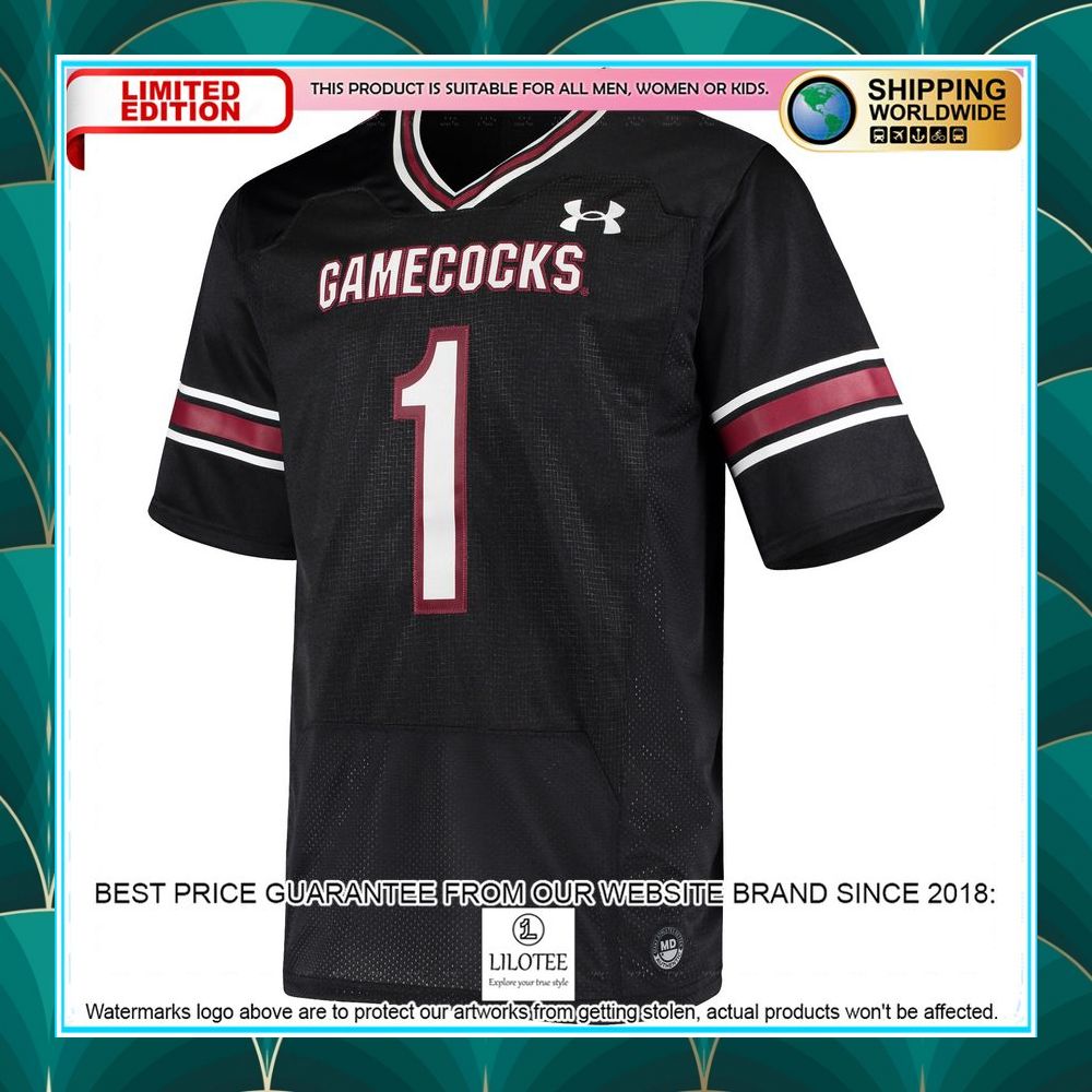 1 south carolina gamecocks under armour premiere black football jersey 2 623