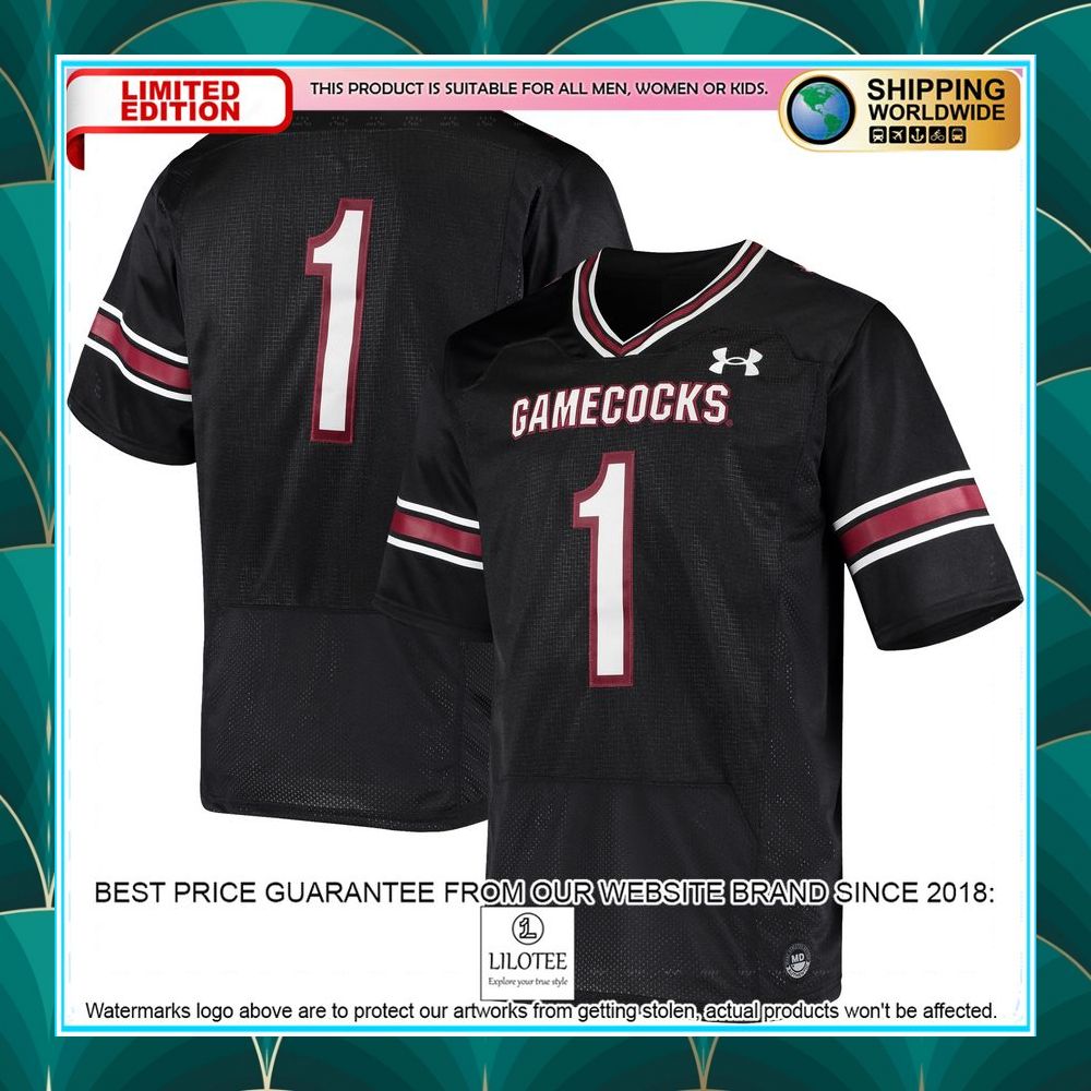 1 south carolina gamecocks under armour premiere black football jersey 4 516