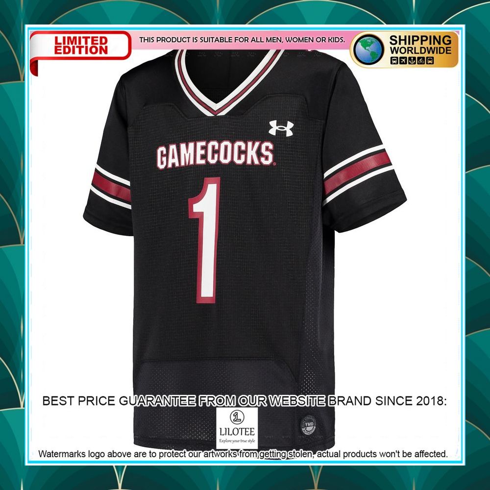 1 south carolina gamecocks under armour youth black football jersey 2 791