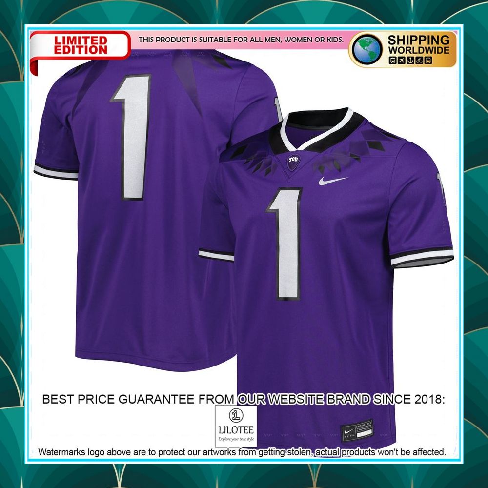 1 tcu horned frogs nike purple football jersey 1 230