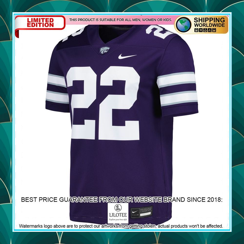 22 kansas state wildcats nike purple football jersey 2 700