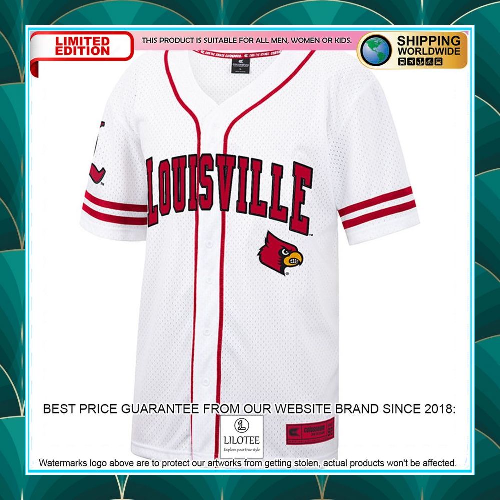 louisville cardinals white red baseball jersey 2 785