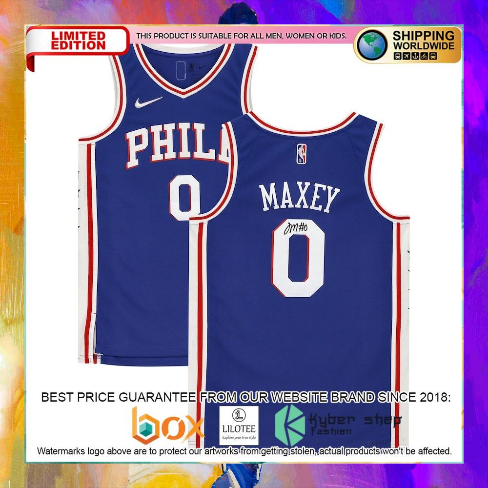 tyrese maxey philadelphia 76ers 2021 2022 diamond royal basketball jersey 1 289