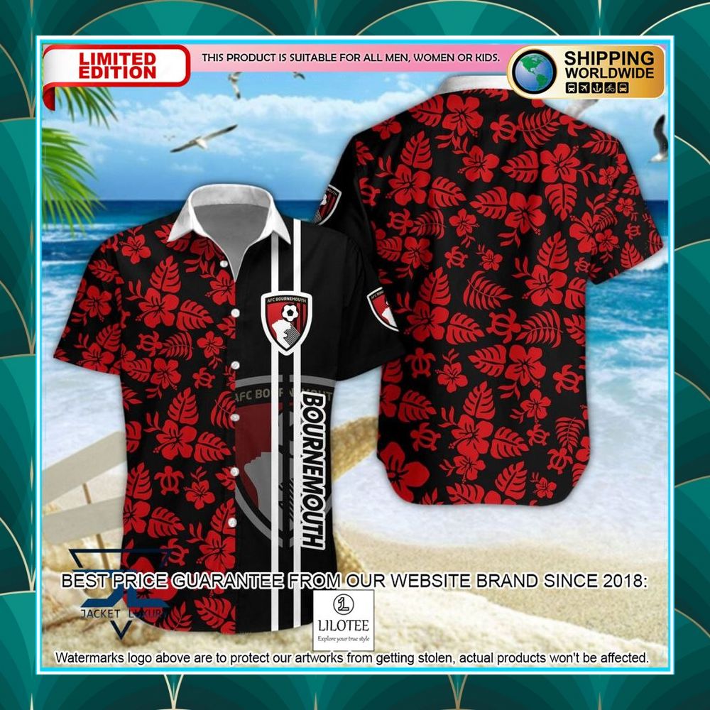 a f c bournemouth flowers hawaiian shirt shorts 1 365