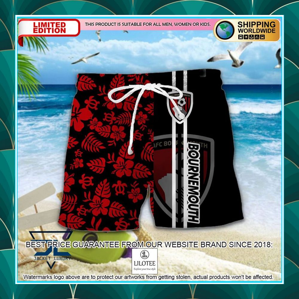 a f c bournemouth flowers hawaiian shirt shorts 2 438