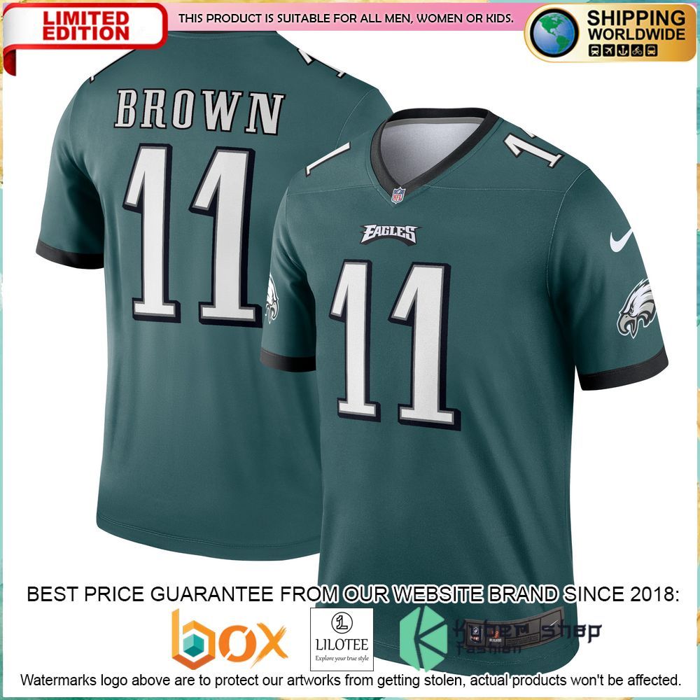 a j brown philadelphia eagles nike legend midnight green football jersey 1 997