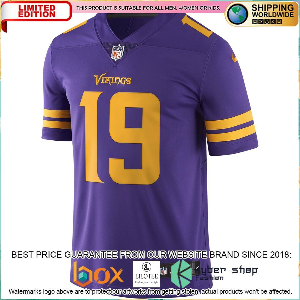 adam thielen minnesota vikings nike vapor untouchable color rush purple football jersey 2 518