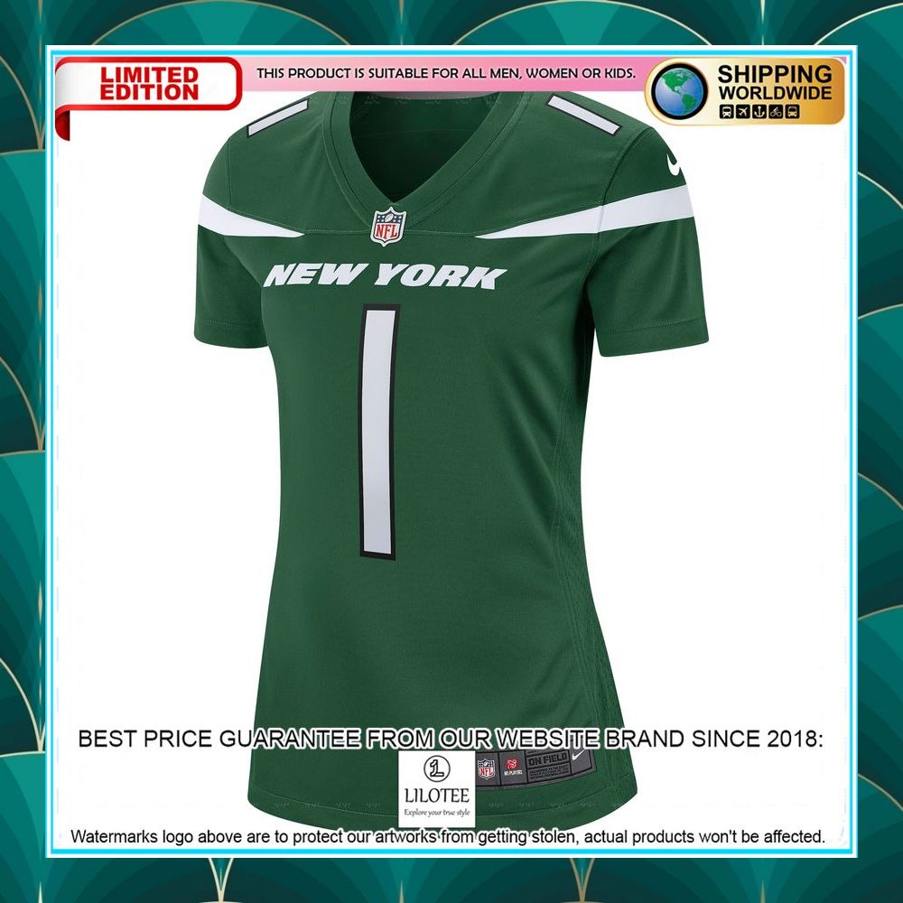 ahmad sauce gardner new york jets womens 2022 nfl draft first round pick gotham green football jersey 2 124