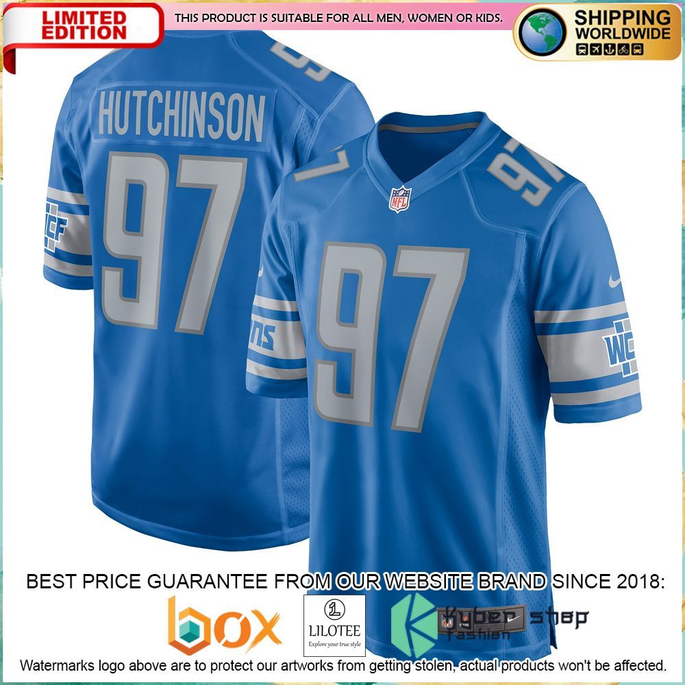 aidan hutchinson detroit lions nike 2022 nfl draft first round pick blue football jersey 1 180