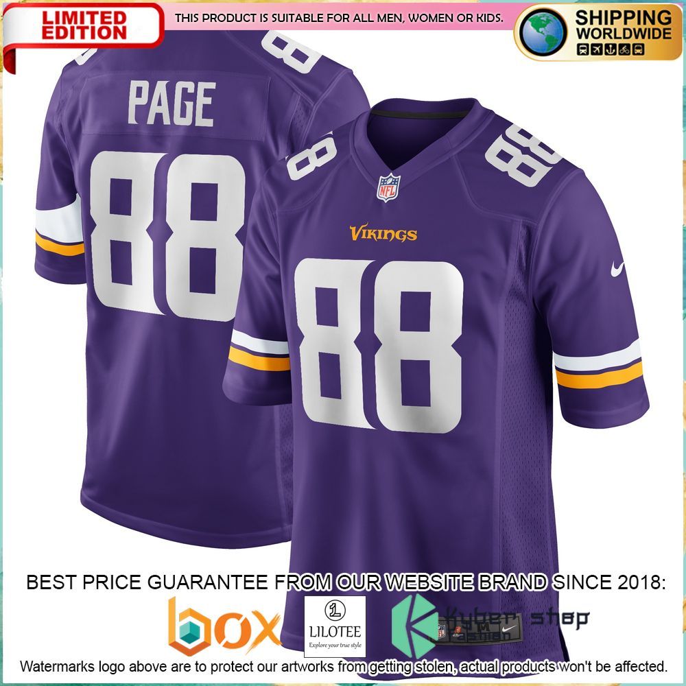alan page minnesota vikings nike retired purple football jersey 1 182