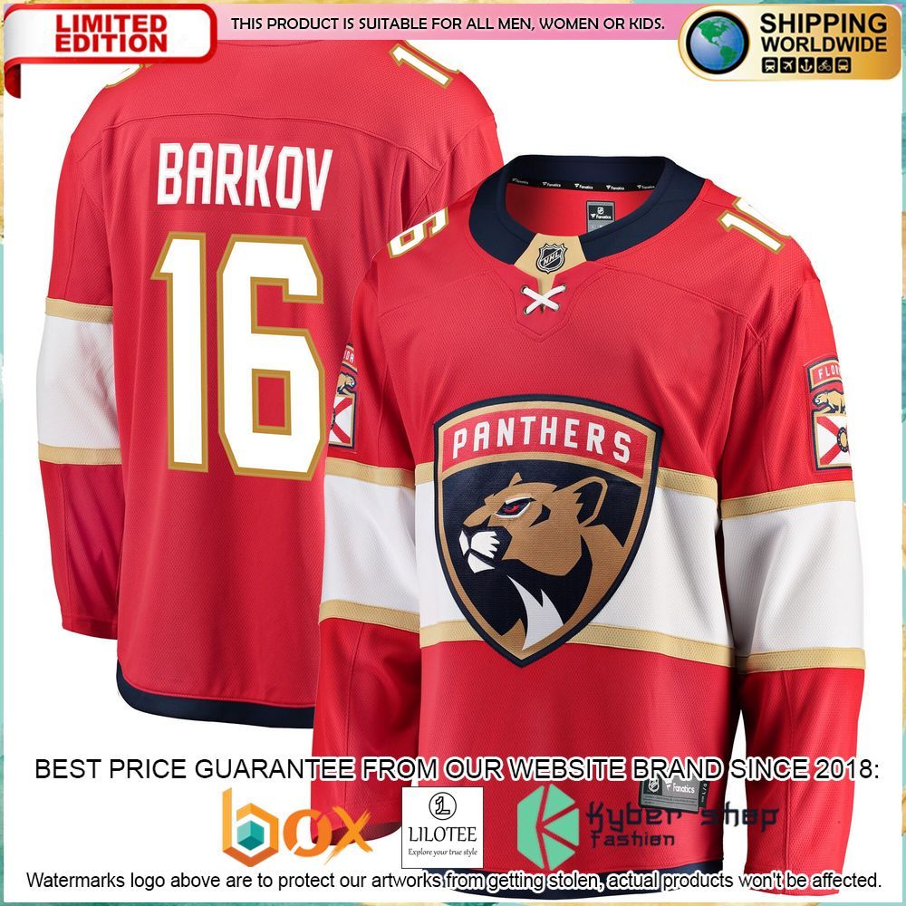 aleksander barkov florida panthers red hockey jersey 1 38