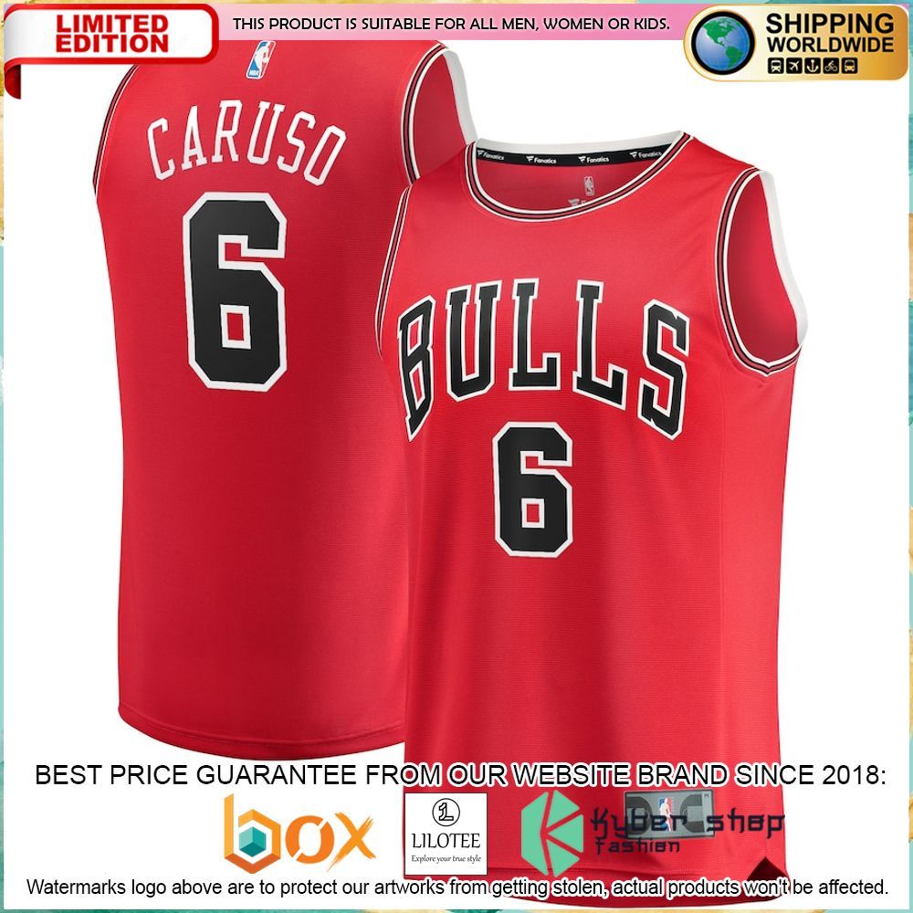 alex caruso chicago bulls 2021 22 red basketball jersey 1 147