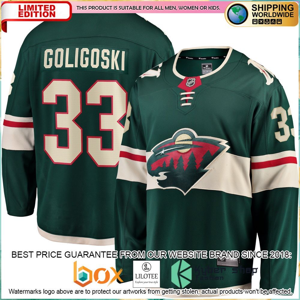 alex goligoski minnesota wild green hockey jersey 1 995