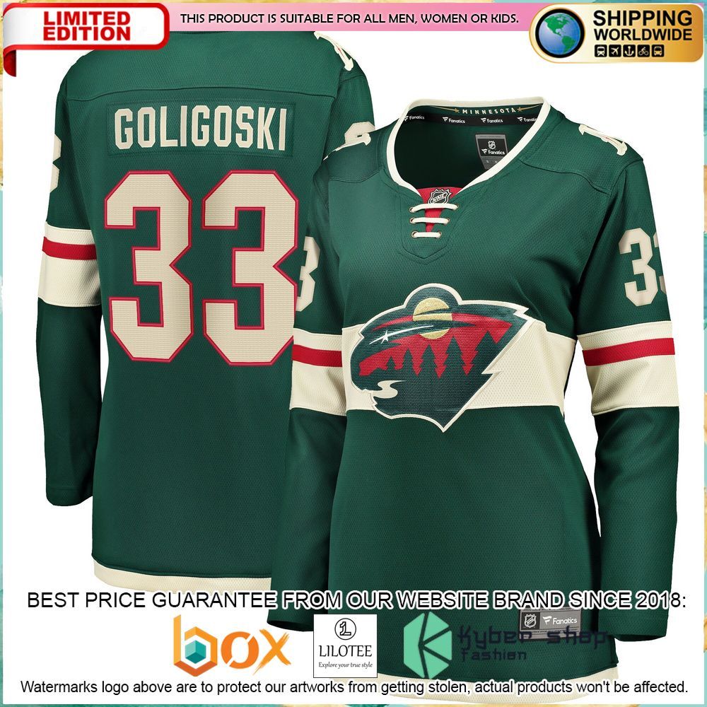alex goligoski minnesota wild womens home breakaway green hockey jersey 1 376