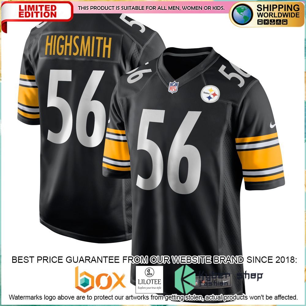alex highsmith pittsburgh steelers nike black football jersey 1 402