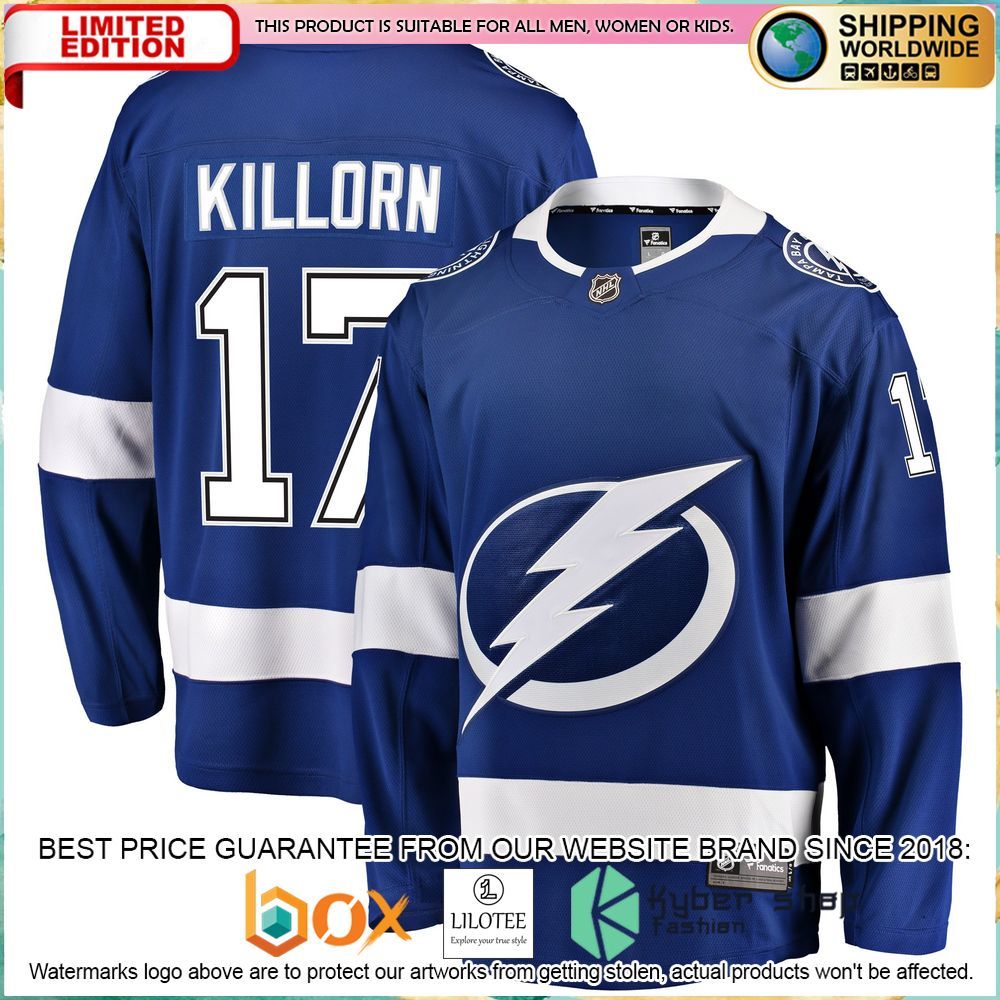 alex killorn tampa bay lightning blue hockey jersey 1 169
