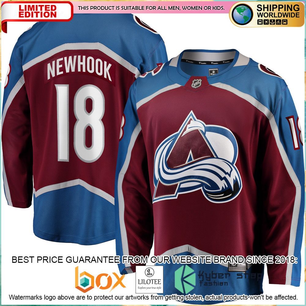 alex newhook colorado avalanche home breakaway burgundy hockey jersey 1 736