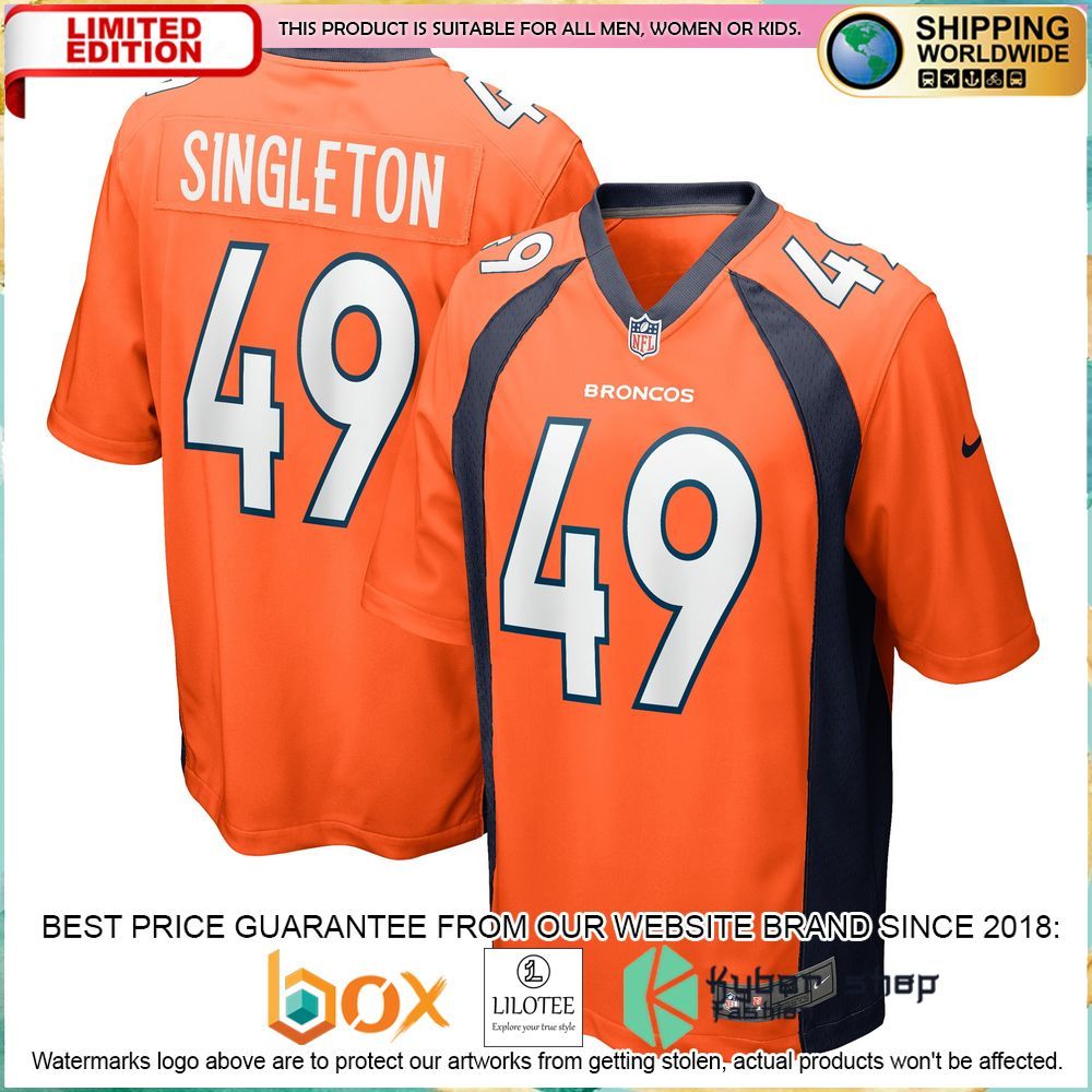 alex singleton denver broncos nike orange football jersey 1 966