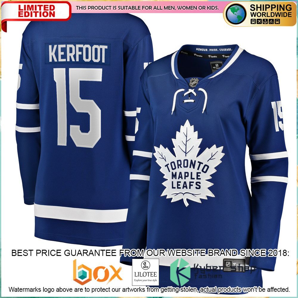 alexander kerfoot toronto maple leafs womens blue hockey jersey 1 821