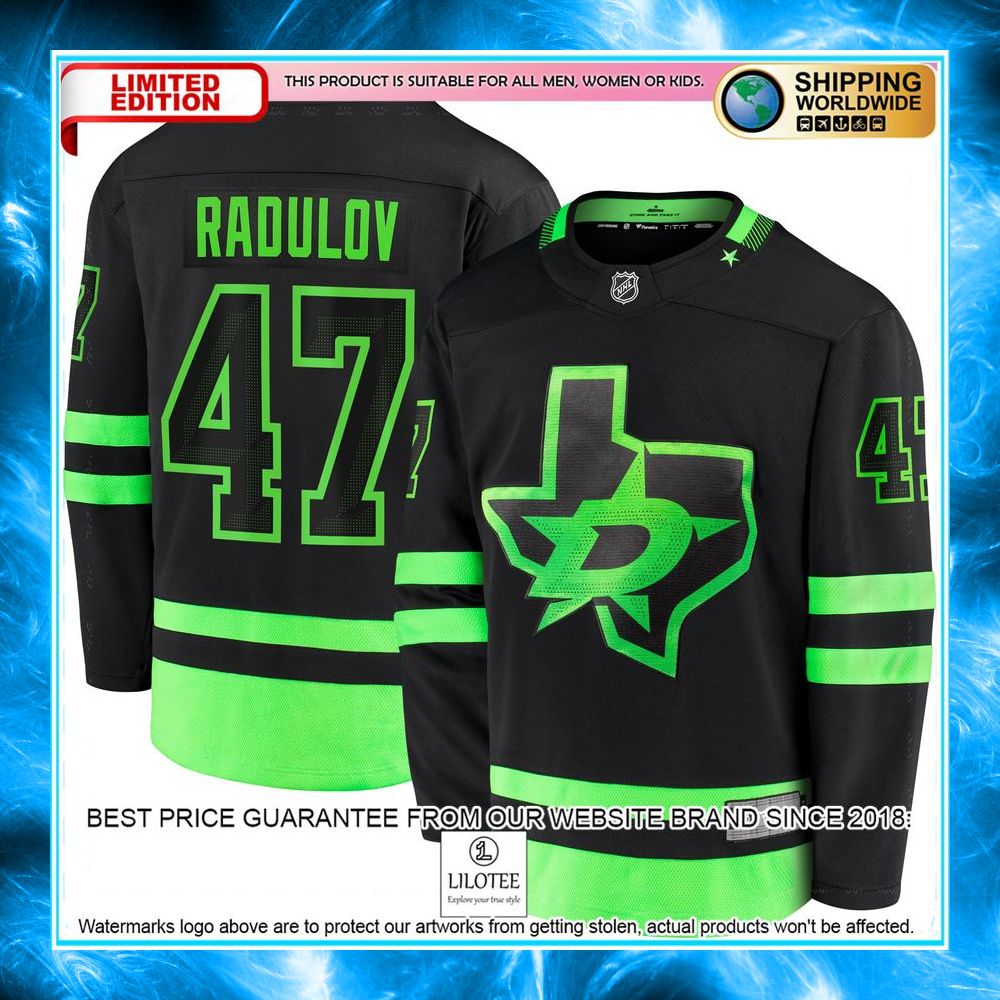 alexander radulov dallas stars 2020 21 alternate premier black hockey jersey 1 521