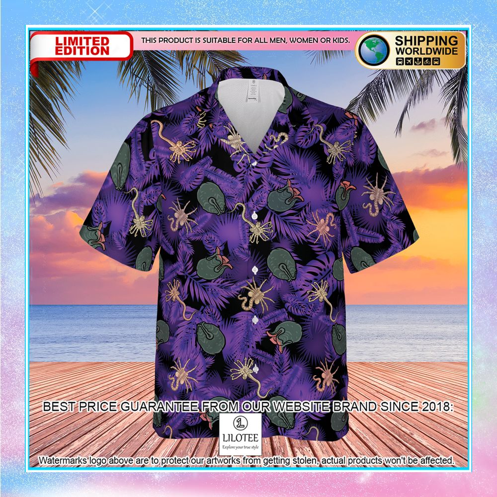 alien facehugger ovomorph hawaiian shirt 2 912