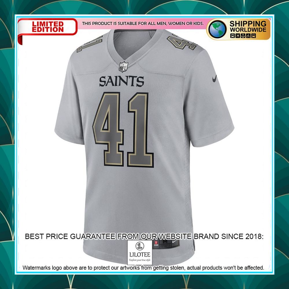 alvin kamara new orleans saints atmosphere fashion gray football jersey 2 813