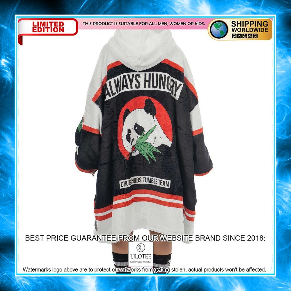 Always Hungry Panda Team Sherpa Hoodie Blanket - LIMITED EDITION 5 always hungry panda team sherpa hoodie blanket 5 350