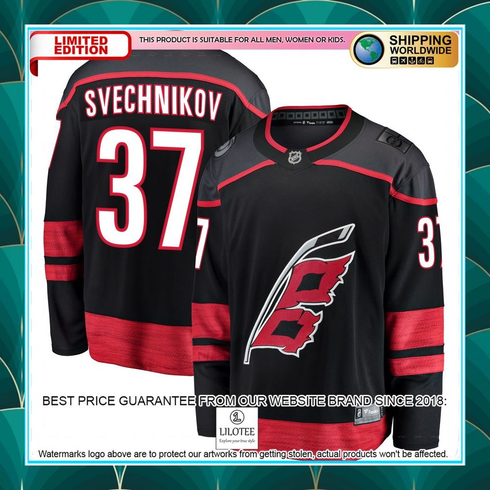 andrei svechnikov carolina hurricanes alternate premier black hockey jersey 1 25