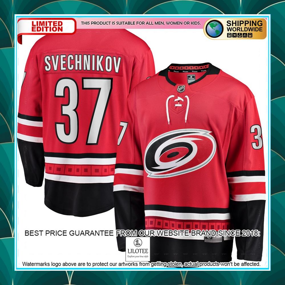 andrei svechnikov carolina hurricanes home premier red hockey jersey 1 208